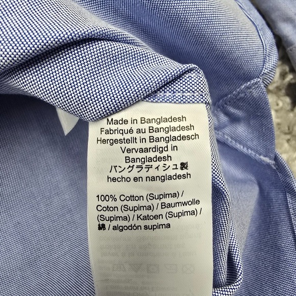 J Crew Ludlow Shirt Men 16 1/2 33 Blue Button Down Long Sleeve Micro Dots Office - Picture 7 of 15